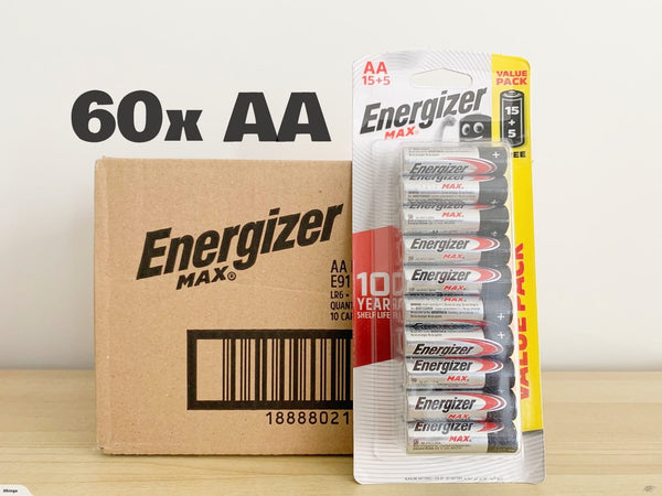 Energizer AA Alkaline Batteries (60x)