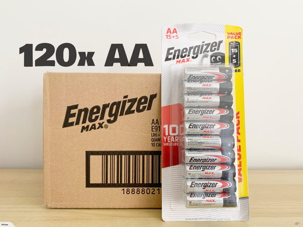 Energizer AA Alkaline Batteries (120x)