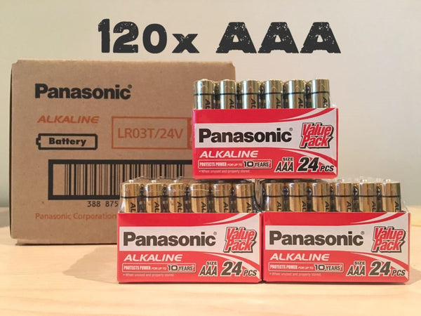 Panasonic AAA Alkaline Batteries (120x)
