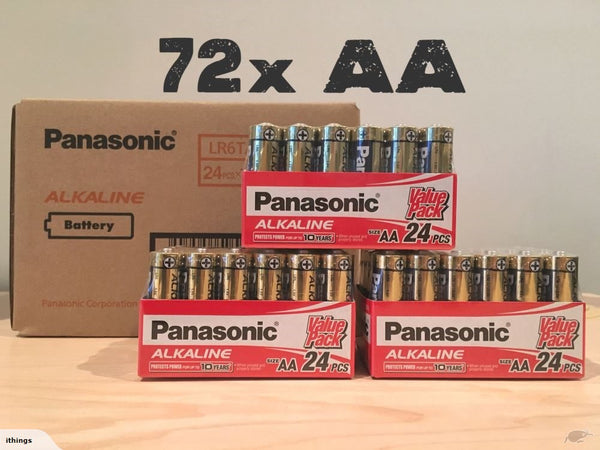 Panasonic AA Alkaline Batteries (72x)