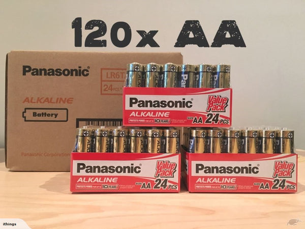 Panasonic AA Alkaline Batteries (120x)